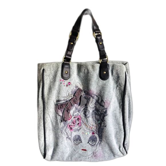 Vintage Juicy Couture Grey Velour Daydreamer Bag - Picture 2 of 5